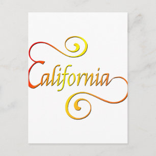 California Typography Art Briefkaart