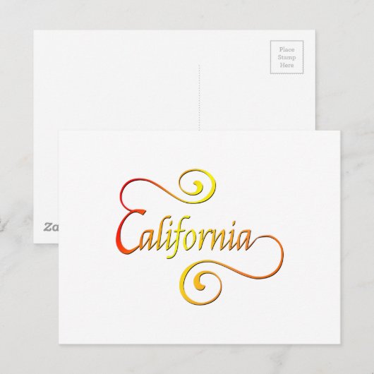 California Typography Art Briefkaart (Voorkant / Achterkant)