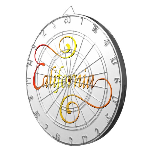 California Typography Art Dartbord (Voorkant Rechts)