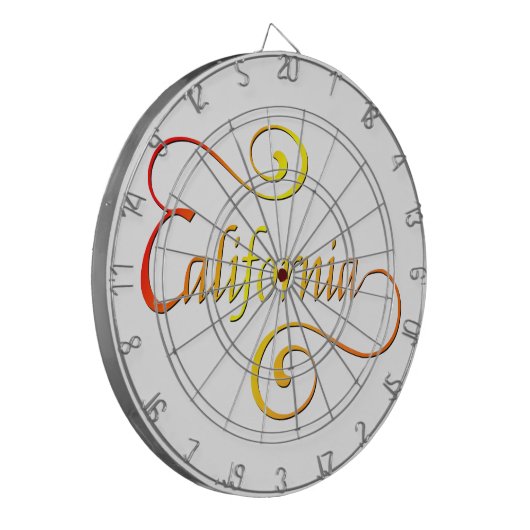 California Typography Art Dartbord (Voorkant Links)