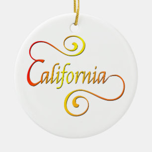 California Typography Art Keramisch Ornament