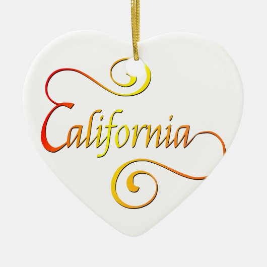 California Typography Art Keramisch Ornament (Voorkant)