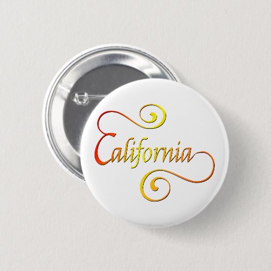 California Typography Art Ronde Button 5,7 Cm (Voorkant /achterkant)