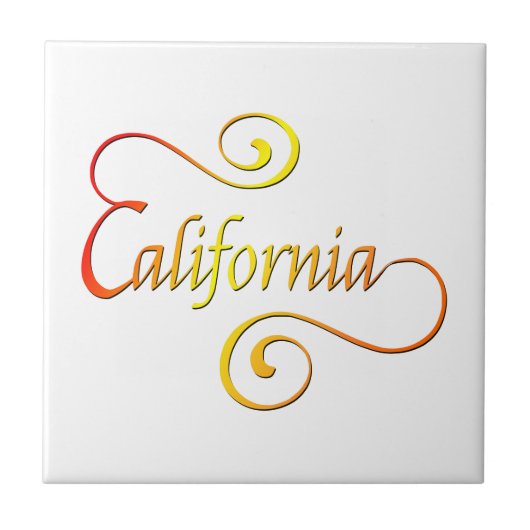California Typography Art Tegeltje (Voorkant)