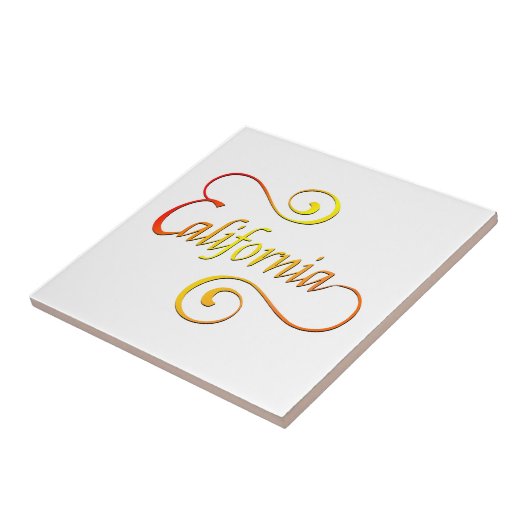 California Typography Art Tegeltje (Zijkant)