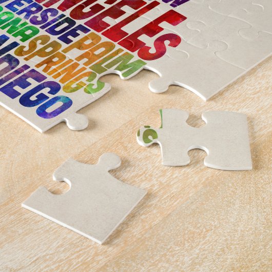 California Typography Text Map Legpuzzel (Zijkant)