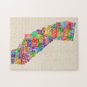 California Typography Text Map Legpuzzel (Horizontaal)