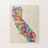 California Typography Text Map Legpuzzel (Verticaal)
