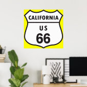 California US 66 Sign Poster (Thuiskantoor)