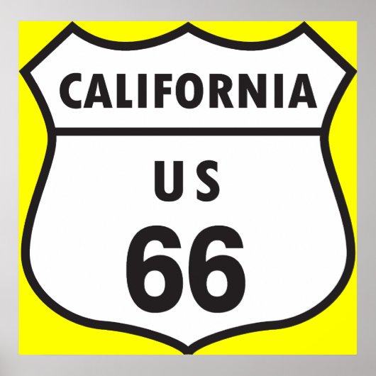 California US 66 Sign Poster (Voorkant)