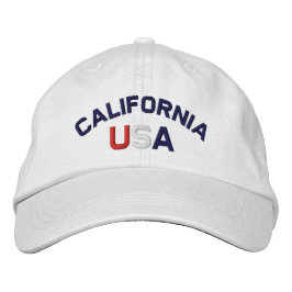 California USA Embroided White Pet