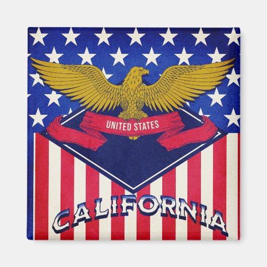 California USA Flag Magneet (Voorkant)