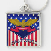 California USA Flag Sleutelhanger (Voorkant)