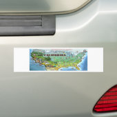 California USA Map Bumpersticker (Op auto)