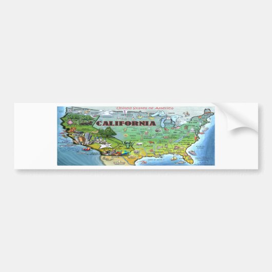 California USA Map Bumpersticker (Voorkant)