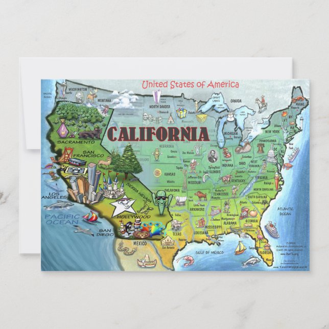 California USA Map Kaart (Voorkant)