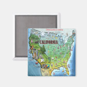 California USA Map Magneet (Voorkant / Achterkant)