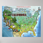 California USA Map Poster (Voorkant)