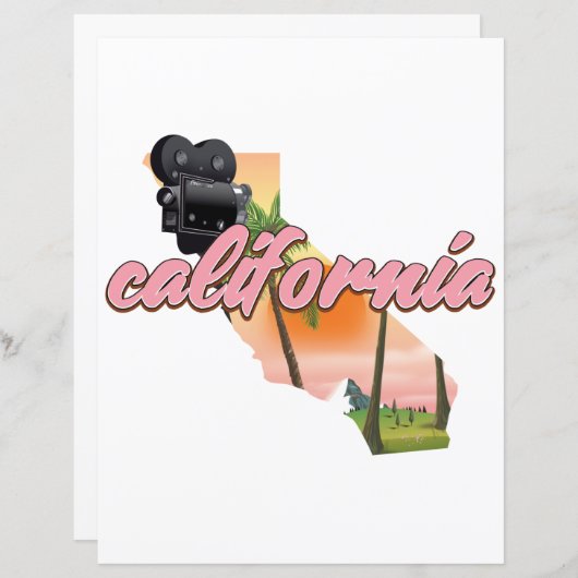 California USA map poster (Voorkant / Achterkant)