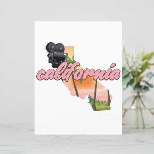 California USA map poster (Staand voorkant)