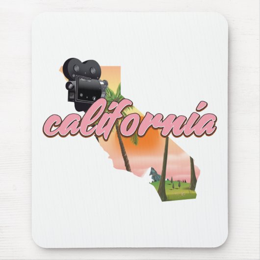 California USA map poster Muismat (Voorkant)