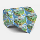 California USA Map Stropdas (Opgerold)