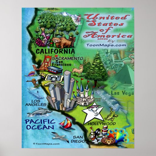 California USA Poster (Voorkant)