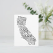 California USA Slang Word Art Map Briefkaart (Staand voorkant)