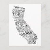 California USA Slang Word Art Map Briefkaart (Voorkant)