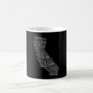 California USA Slang Word Art Map Coffee Mok