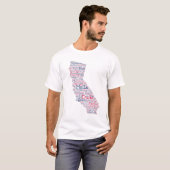 California USA Slang Word Art Map T-Shirt (Voorkant volledig)