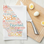 California USA Slang Word Art Map Theedoek (Quarter Fold)