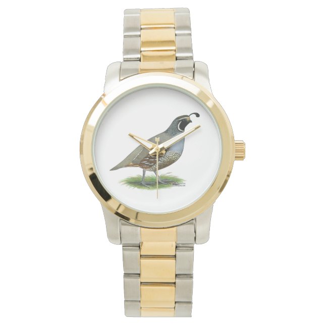 California Valley Quail Horloge (Voorkant)