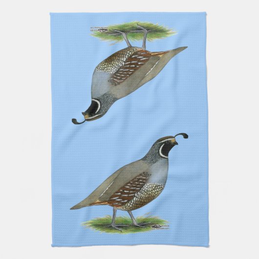 California Valley Quail Theedoek (Verticaal)