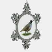 California Valley Quail Tin Sneeuwvlok Ornament (Links)