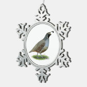 California Valley Quail Tin Sneeuwvlok Ornament (Rechts)