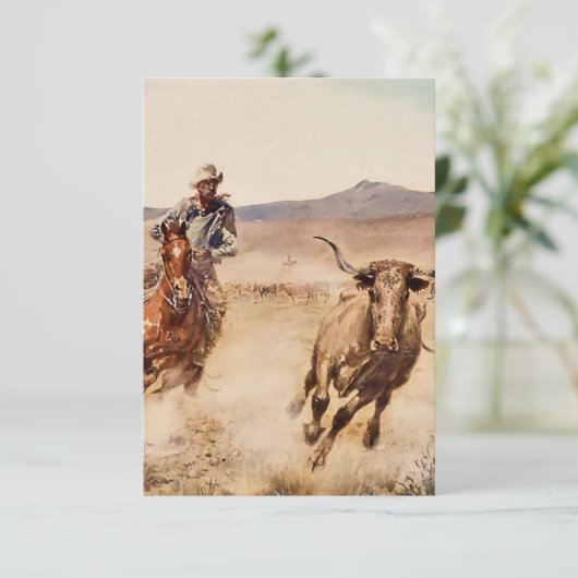 "California Vaquero" door Edward Borein Bedankkaart (Staand voorkant)