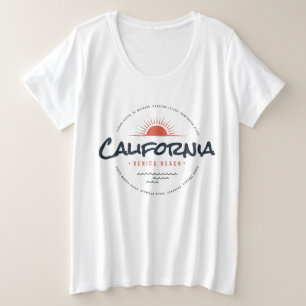 California Venice Beach Vintage Sunset Surfen Grote Maat T-shirt