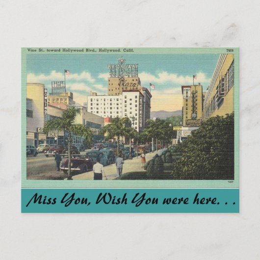 California, Vine Street, Hollywood Briefkaart (Voorkant)
