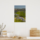 California Vineyard en Purple Flowers Poster (Keuken)