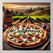 California Vineyard Fig Pizza Design Poster (Voorkant)