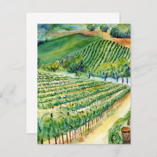 California Vineyard Invitation Kaart (Voorkant / Achterkant)