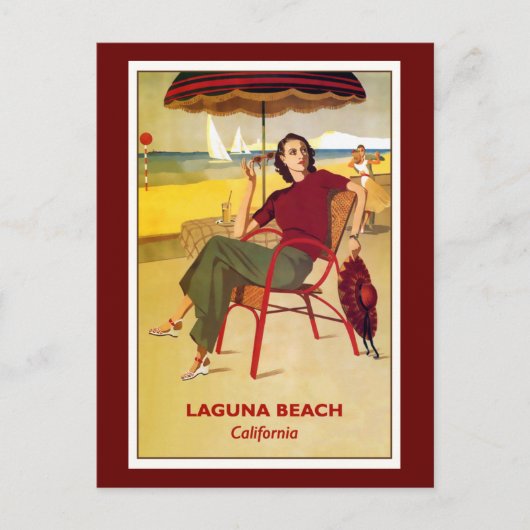 California vintage poster, Laguna Beach Briefkaart (Voorkant)