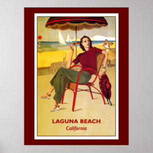 California vintage poster, Laguna Beach Poster