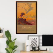 California Vintage Travel Poster (Thuiskantoor)