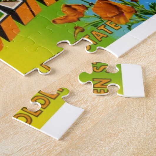 California Vintage Travel States Legpuzzel (Zijkant)