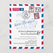 California Virginia Locatie Airmail Bewaar de datu Aankondigingskaart (Voorkant)