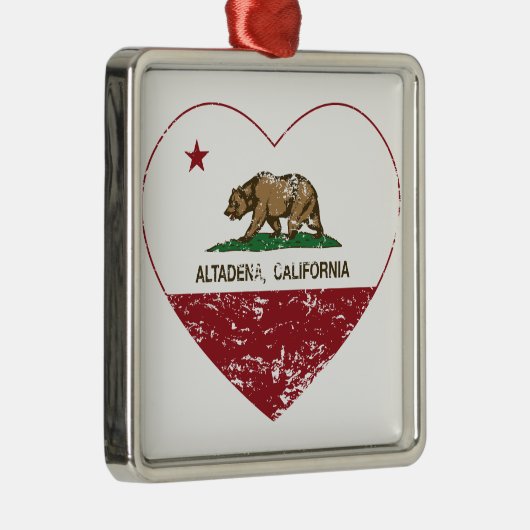 california vlag altadena hartproblemen metalen ornament (Rechts)