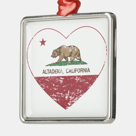 california vlag altadena hartproblemen metalen ornament (Links)