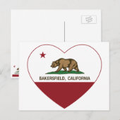california vlag bakersfield hart briefkaart (Voorkant / Achterkant)